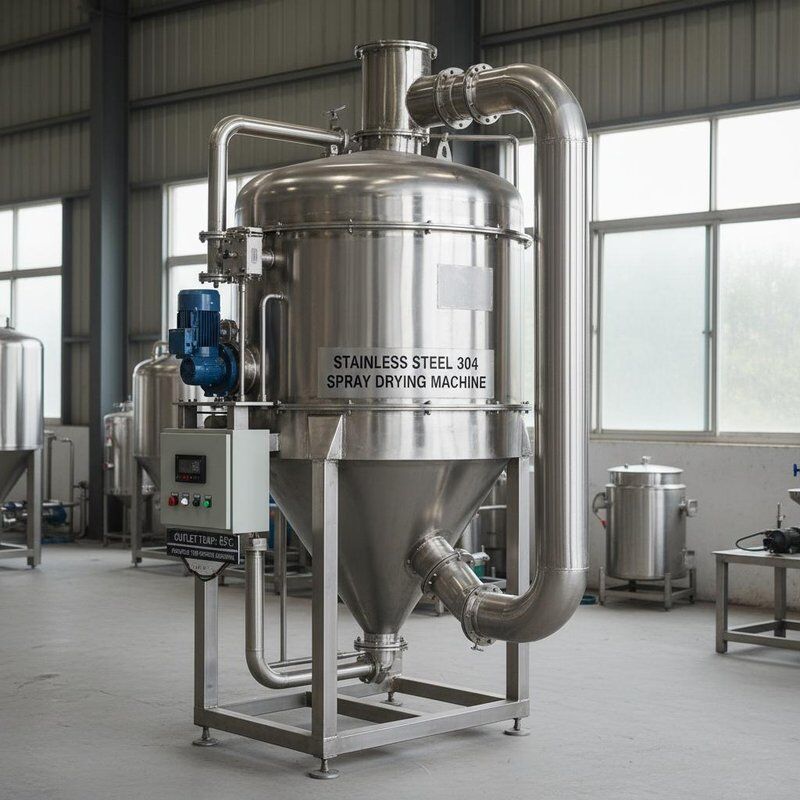 เครื่องแห้งสเปรย์สแตนเลส 304 กว้างสเปรย์สูงสุด 4700 มม อุณหภูมิทางออก 80 ถึง 90 องศา เหมาะสําหรับการกําจัดความชื้น